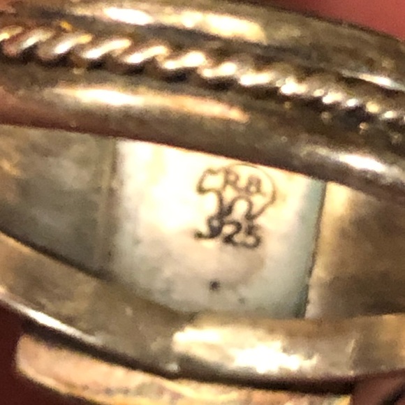 “RB” Engraved Navajo Turquoise & Sterling Silver - Picture 6 of 8